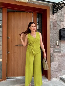 Resim Bel Bağlama Kruvaze Aerobin Takım Yağ Yeşili - M 