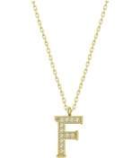 Resim Gümüş Gold F Harfi Kadın Kolye (547128435) 