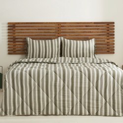 Resim Barlet Çift Kişilik Comfort Set/Uyku Seti Çizgili Yeşil 