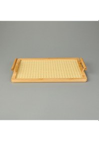 Resim Mienn Kulplu Hazeran Tepsi - Açık Kahverengi - 23x35 Cm Çok Renkli 