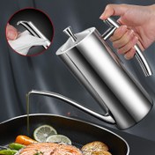 Resim 304 Paslanmaz Çelik Yağ Kasesi, Yağ Şişesi, Yağ Kontrol Kasesi, Yağ Kavanozu, Soya Sosu Şişesi, Avrupa Sızdırmaz Baharat Şişesi, Büyük Kapasiteli, Sızdırmaz, Paslanmaz Mutfak Baharat Kasesi, Yaratıcı Tüketilebilir Yağ Dağıtıcı, Pişirme ve Katering İçin Uygundur, Dayanıklı Malzeme, Ev ve Restoran İçin İdeal 