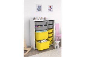 Resim Pratico Zen 10 Sepetli Çok Amaçlı Oyuncak Dolabı Sarı Gri 2D2K6U 