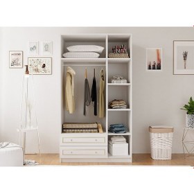 Resim Rabi Mobilya Gold Country 3 Kapaklı 2 Çekmeceli Mega Gardırop 