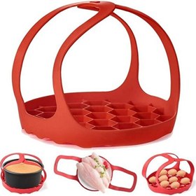 Resim Three Beans Basınçlı Tencere Kayışı, Silikon Bakeware Kayışı, Anında Pot Için Uygun 8 Litre Antiği Antiği Pişirme Bakanlığı Kaldırma Rafı | (Kırmızı) (Yurt Dışından) 