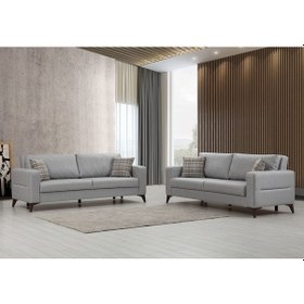 Resim Kristal 3+3 Koltuk Takımı Açık Gri 