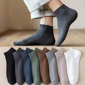 Resim 5 Çift Erkekler için Düşük Kesim Nefes Alabilen Nem Çekici Polyester Spandex Karışımı, Düz Renk, Örgü Kumaş, Sadece Elde Yıkanabilir, Yazlık Temel Göstermeyen Çoraplar, Teri Tutmayan 