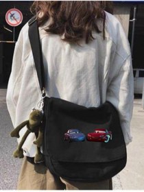 Resim Violon Siyah Cars Baskılı Unisex Askılı Postacı Çanta 
