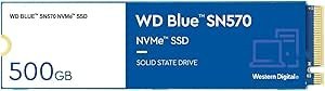 Resim Western Digital WD Blue SN570 500 GB M.2 PCIe NVMe SSD, 3500 MB/s'ye kadar okuma hızı 