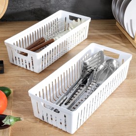 Resim 2'li Modüler Kaşıklık Seti - Mutfak Düzenleyici Çekmece Içi Organizer Bıçaklık Kepçelik Beyaz 