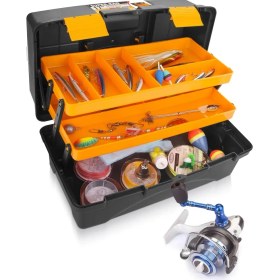 Resim Şeffaf 21" Raflı Balıkçı Çantası, Düzenli ve Şık Saklama Çözümü 