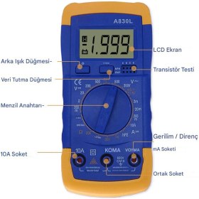 Resim Dijital Multimeter Pens Amper Metre Dijital Pensampermetre Voltaj Dc Alternatif Akım Ölçme Ölçüm 