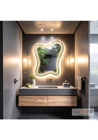 Resim Mariont Günışığı Lazer Kumlamalı Lavabo & Banyo Aynası Dokunmatik Sensörlü 90 X 70 Cm Cm 