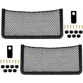 Resim Chuangyinshop 2pcs Storage Nets 2 Koltuk Depolama Filesi Araç Koltukları İçin Siyah Plastik Çok Amaçlı File Raf 