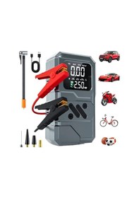 Resim Akü Takviyeli Hava Pompası Jump Starter 12000 Mah Powerbank, Led Lamba 9654 