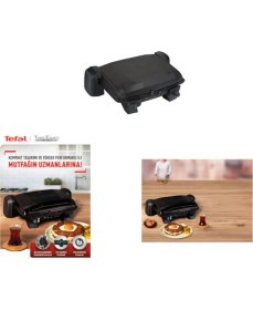 Resim Allians Çift Fonksiyonlu Elektrikli Izgara ve Tost Makinesi, Siyah 