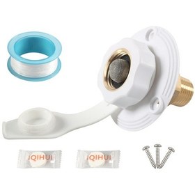 Resim Rv Pirinç Su Girişi Çek Valf Yat Aksesuarları, Renk: Beyaz + Ham Bant 