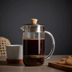 Resim UltraMint Paslanmaz Çelik ve Bambu French Press 1l, Şık ve Dayanıklı Kahve Demleme 