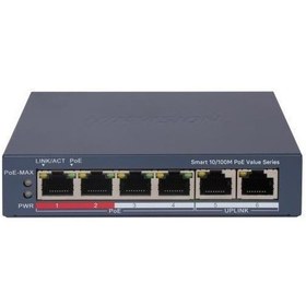 Resim Hıkvısıon 4port 30w Full Poe Ds-3e1106p-eı/m 10/100 2-uplınk Yönetilemez Switch Metal 