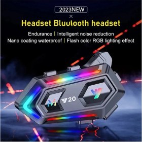 Resim Y20 Motor Kurye Kask Kulaklık Rgb Modlu Bluetooth Motosiklet Kulaklık 5.3 Bluetooth Interkom 