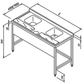 Resim Öztiryakiler Balık Hazırlık Tezgahı 240x70 CM 