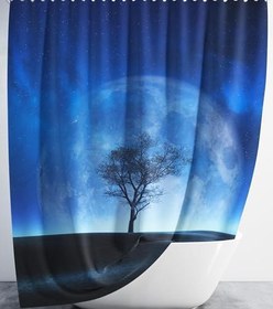 Resim Banyo Perdesi 1x180x200 Tek Kanat Duş Perdesi Halka Hediyeli Duşakabin Perdesi Supermoon 