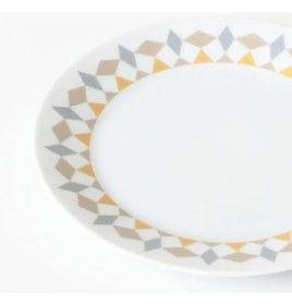 Resim Tabak, Beyaz-Çok Renkli Desenli, 20 cm 