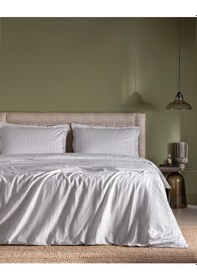 Resim Madame Coco Nicole King Size %100 Pamuk Armürlü Nevresim Takımı - Açık Gri Gri 