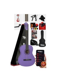 Resim Midex Cg-270prp Mor Renk Klasik Gitar 4/4 Yetişkin Boy Sap Ayarlı Full Set 1 Adet 