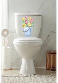 Resim Kovadaki Çiçekler Klozet Kapağı ve Banyo Sticker 