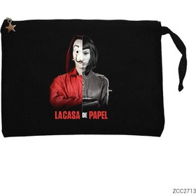 Resim La Casa De Papel Half Tokio Siyah Clutch Astarlı Cüzdan / El Çantası - Siyah 