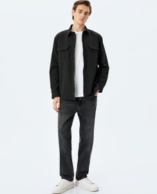 Resim Vintage Straight Fit Jean Pantolon 