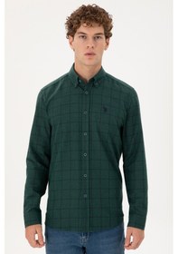 Resim U.s. Polo Assn. Erkek Koyu Yeşil Gömlek Desenli 50296597-vr079 Koyu Yeşil 