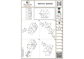 Resim Kenzlife ocak dolabı nermin byz 85x70x60 XLARGE hazır mutfak klasik setüstü ocak için sabit tabla 