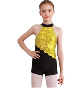 Resim Sıcak Pembe Bale Mayoları Kızlar İçin Parlak Payetler Kolsuz Halter Boyun Kısa Tulum Caz Latin Dans Kostümü Pembe 