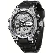 Resim Cloud011 Siyah Sağlam Çift Ekranlı Led Spor Kol Saati Silvery Kronometre Alarm Diğer 