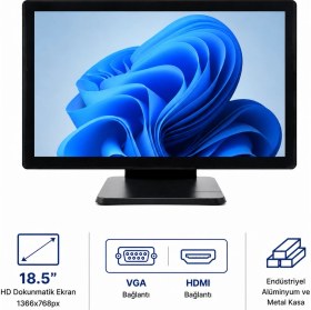 Resim Grandstarr TM185M 18.5'' HD Endüstriyel Dokunmatik Monitör - HDMI ve VGA Haberleşmeli 