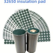 Resim 48 Adet/96 Adet - 32650 Yalıtım Contası, Tek Taraflı Yapışkanlı Yuvarlak/Dairesel Katı Arpa Kağıdı İzolasyon Contası, 32650 Lityum Pil Pozitif ve Negatif Yalıtım Etiketleri İçin Uygun 