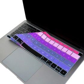 Resim McStorey Laptop Macbook Air Klavye Koruyucu US-TR Harf Baskılı A1932 ile Uyumlu Ombre 