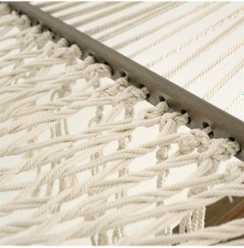 Resim Hona Ladin Ahşap Gondol Hamak - 120 Cm İp Örgü - Tek Kişilik Naturel 