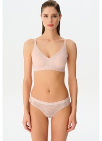 Resim Suwen Invisible Soft Dantelli Slip Külot Sw5987170 Pudra Pembesi 