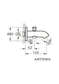 Resim Artema Mınımax S A42607 El Duslu Cıkıs Ucu Krom 