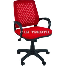 Resim Clk-06 Fileli Petek Ofis Büro Bilgisayar Koltuğu Sandalyesi Kırmızı 