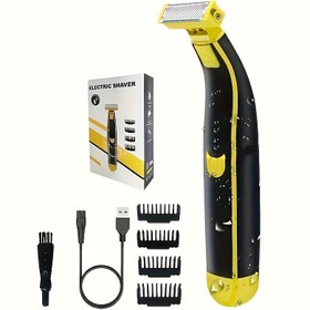 Resim Tıraş Makinesi Tüm Vücut Yıkanabilir Tıraş Makineleri, Bacak Tüyü Yüz Elektrikli Tıraş Makinesi ile Trimer, Şarj Edilebilir, Erkeklerin Islak ve Kuru Tıraş Makineleri 