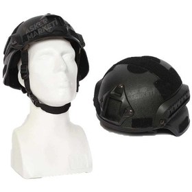 Resim Siyah Kompozit Başlık - Miğfer - Paintball Airsoft Başlık Siyah 