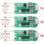 Resim 1 adet 18650 Lityum Pil Çok Hücreli 2S 3S 4S Tip-C 8.4V 12.6V 16.8V Step-Up Boost LiPo Polimer Li-İyon Şarj Cihazı 7.4V 11.1V 14.8V 
