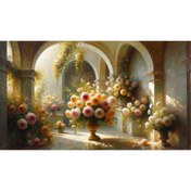 Resim Venspor Çiçeklerle Bezenmiş Zarif Arkadlar Temalı Duvar Örtüsü, Arkaplan 200x150cm, Fon, Duvar Örtüsü 