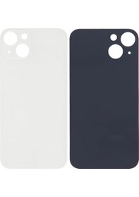Resim Apple Uyumlu iPhone 13 Logolu Arka Pil Batarya Kapağı - Lens Hariç Beyaz 