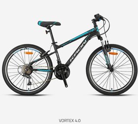 Resim VORTEX 4.0 - 24 MTB - 14' - 21 Vites - V.B. - Mat Siyah-Gri\u002FMavi 