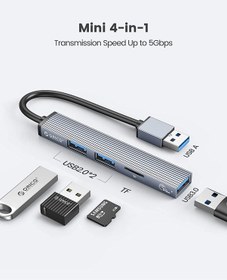 Resim Orico 3 Portlu USB 3.0 Çoklayıcı TF Micro SD Kart Okuyucu Hub Alüminyum 