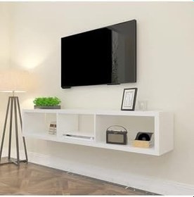 Resim Beyaz 140 Cm Tv Ünitesi Tv Sehpası Tv Standı Duvar Rafı Kitaplık 